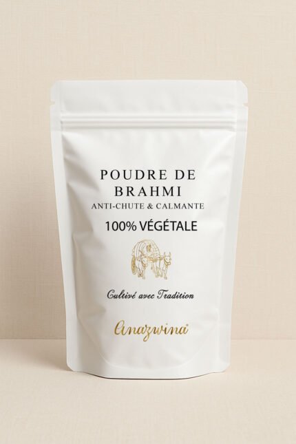 Poudre de Brahmi ayurvédique bio soin naturel apaisant et fortifiant pour cheveux
