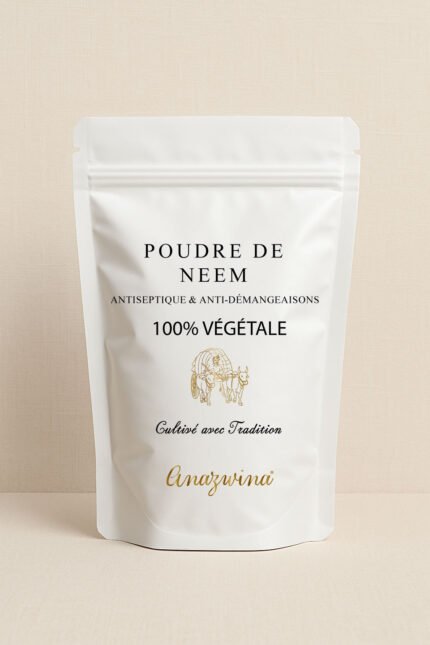 Poudre de Neem ayurvédique bio soin naturel purifiant et apaisant pour cheveux