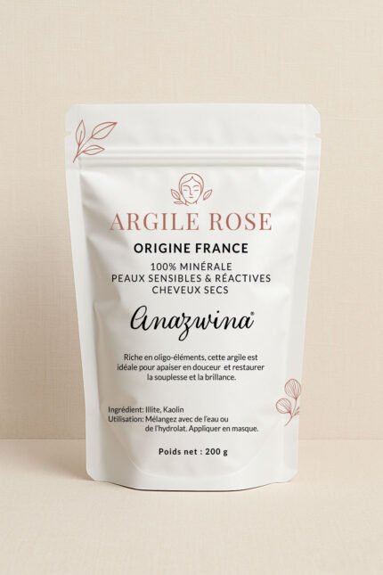 Poudre Argile Rose Surfine naturelle bio soin purifiant et éclat pour peaux sensibles