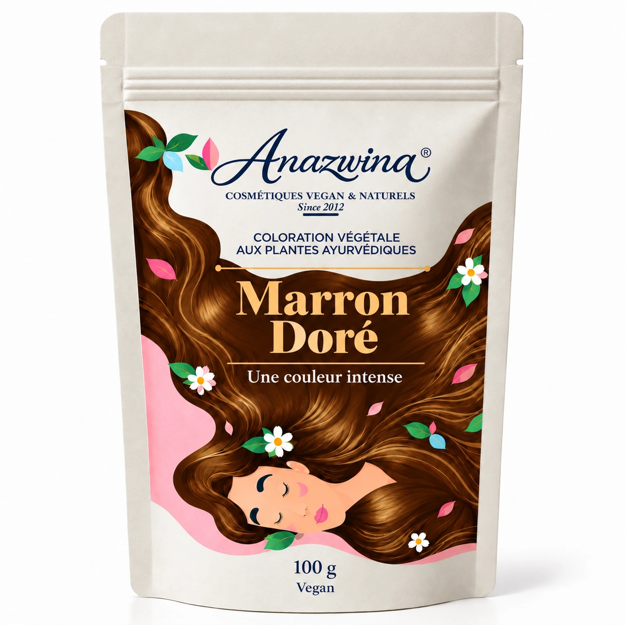 Marron Doré intense coloration végétale Vegan